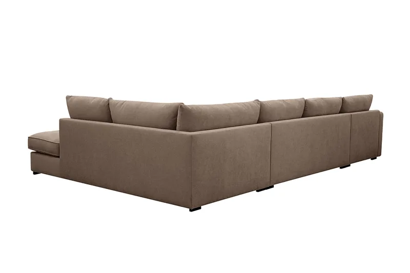 Rossita Lyx 5-sits Vänstervänd U-formad Extra djup Soffa med Divan och Schäslong i Tyg - Mörkbrun - Products - Möbler - Soffa - U-soffa