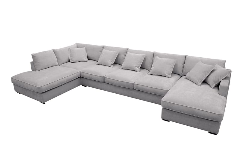 Rossita Lyx 6-sits Högervänd U-formad Extra djup Soffa med Divan och Schäslong i Chenille - Grå - Products - Möbler - Soffa - U-soffa