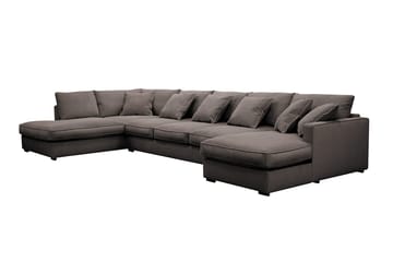 Rossita Lyx 6-sits Högervänd U-formad Extra djup Soffa med Divan och Schäslong i Manchester - Brun - Products - Möbler - Soffa - U-soffa