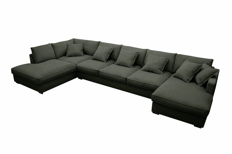 Rossita Lyx 6-sits Högervänd U-formad Extra djup Soffa med Divan och Schäslong i Manchester - Mörkgrön - Products - Möbler - Soffa - U-soffa