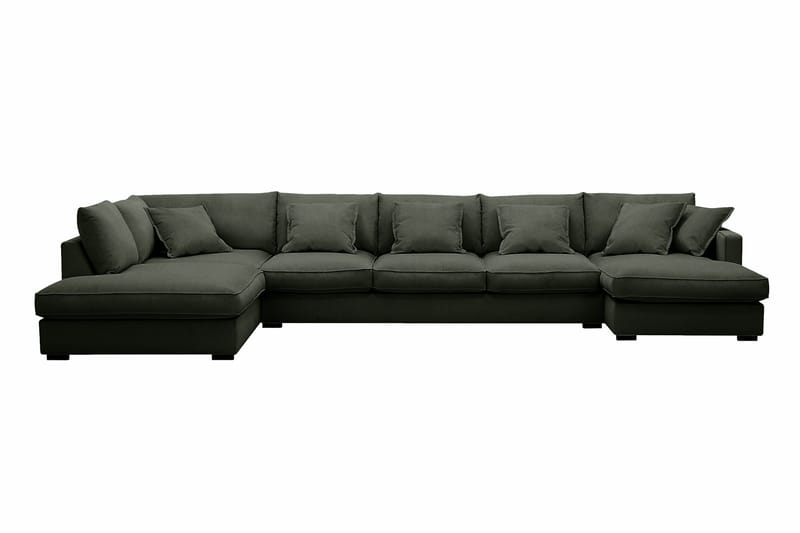 Rossita Lyx 6-sits Högervänd U-formad Extra djup Soffa med Divan och Schäslong i Manchester - Mörkgrön - Products - Möbler - Soffa - U-soffa