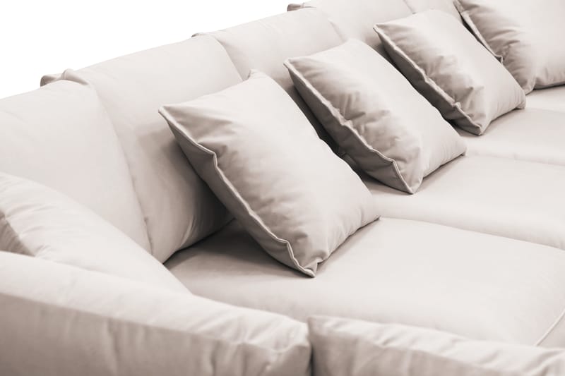 Rossita Lyx 6-sits Högervänd U-formad Extra djup Soffa med Divan och Schäslong i Sammet - Beige - Products - Möbler - Soffa - Sammetssoffa