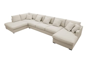 Rossita Lyx 6-sits Högervänd U-formad Extra djup Soffa med Divan och Schäslong i Tyg - Beige - Products - Möbler - Soffa - U-soffa
