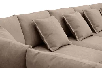 Rossita Lyx 6-sits Högervänd U-formad Extra djup Soffa med Divan och Schäslong i Tyg - Mörkbrun - Products - Möbler - Soffa - U-soffa