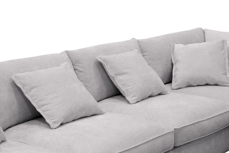 Rossita Lyx 6-sits Vänstervänd U-formad Extra djup Soffa med Divan och Schäslong i Chenille - Grå - Products - Möbler - Soffa - U-soffa