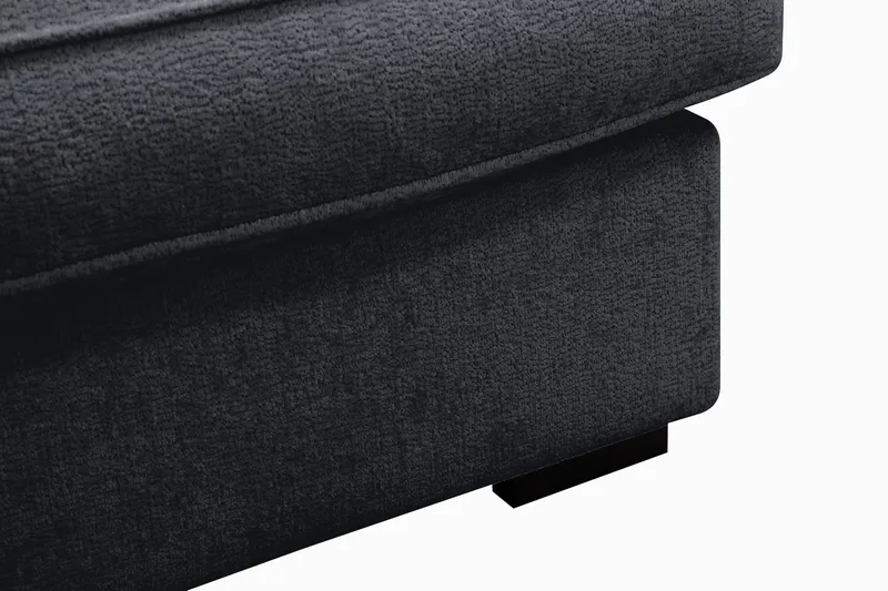 Rossita Lyx 6-sits Vänstervänd U-formad Extra djup Soffa med Divan och Schäslong i Chenille - Svart - Products - Möbler - Soffa - U-soffa
