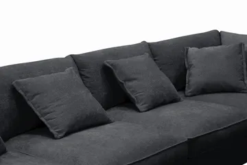 Rossita Lyx 6-sits Vänstervänd U-formad Extra djup Soffa med Divan och Schäslong i Chenille - Svart - Products - Möbler - Soffa - U-soffa