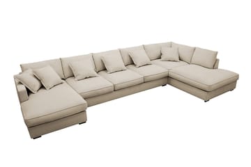 Rossita Lyx 6-sits Vänstervänd U-formad Extra djup Soffa med Divan och Schäslong i Manchester - Kräm - Products - Möbler - Soffa - U-soffa
