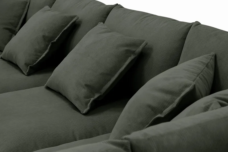 Rossita Lyx 6-sits Vänstervänd U-formad Extra djup Soffa med Divan och Schäslong i Manchester - Mörkgrön - Products - Möbler - Soffa - U-soffa