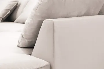 Rossita Lyx 6-sits Vänstervänd U-formad Extra djup Soffa med Divan och Schäslong i Sammet - Beige - Products - Möbler - Soffa - Sammetssoffa