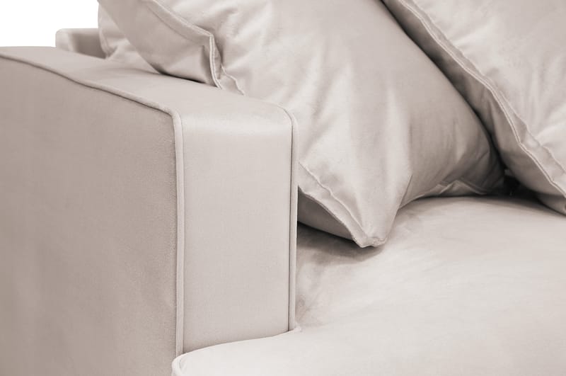 Rossita Lyx 6-sits Vänstervänd U-formad Extra djup Soffa med Divan och Schäslong i Sammet - Beige - Products - Möbler - Soffa - Sammetssoffa