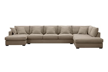 Rossita Lyx 6-sits Vänstervänd U-formad Extra djup Soffa med Divan och Schäslong i Tyg