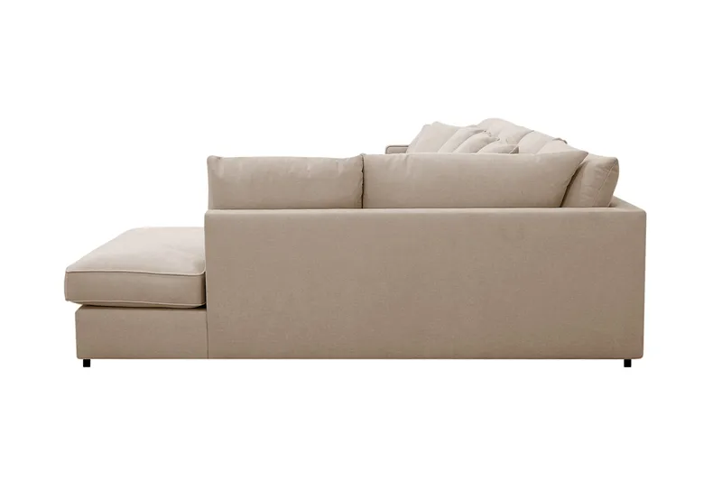 Rossita Lyx 6-sits Vänstervänd U-formad Extra djup Soffa med Divan och Schäslong i Tyg - Ljusbrun - Products - Möbler - Soffa - U-soffa