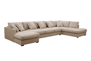Rossita Lyx 6-sits Vänstervänd U-formad Extra djup Soffa med Divan och Schäslong i Tyg - Ljusbrun - Products - Möbler - Soffa - U-soffa