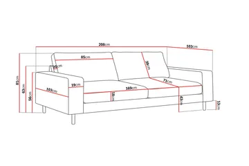 Scandi Djup 3-sits Soffa i Tyg - Mörkbrun - Products - Möbler - Soffa - 3 sits soffa