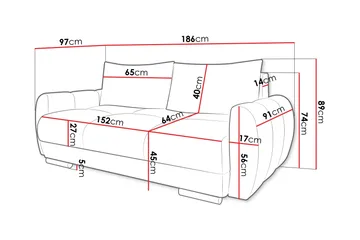 Simerly Soffa 3-sits i Plysch - Gul - Products - Möbler - Soffa - 3 sits soffa