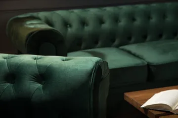 Chesterfield Lyx Soffgrupp 3+2+1 i Sammet - Grön - Products - Möbler - Soffa - Soffgrupp - Chesterfield soffgrupp