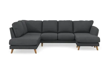 Trend Lyx 4-sits Vänstervänd U-formad Soffa med Divan och Schäslong i Manchester, Mörkgrå