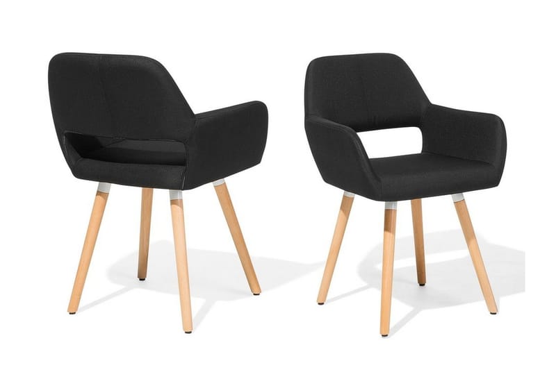 Chicago Stol Set Om 2 St - Svart - Products - Möbler - Fåtölj & stolar - Karmstol