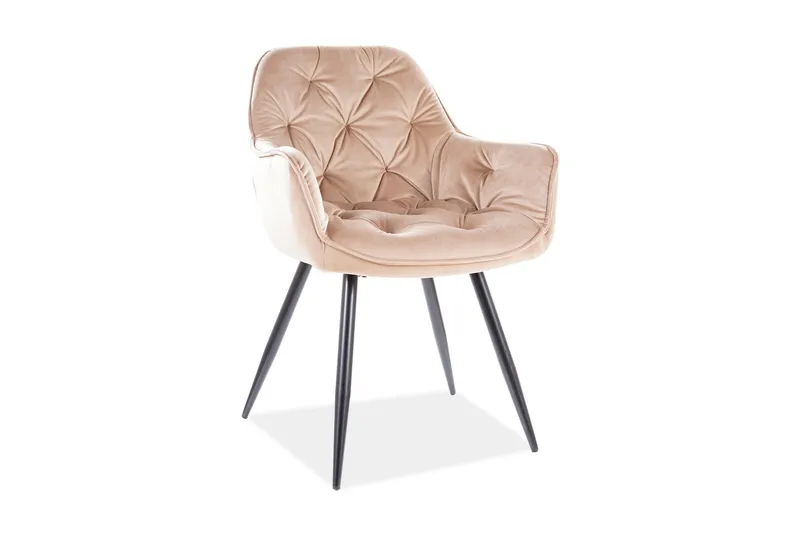 Eiber Karmstol, Sammet/Beige/Svart