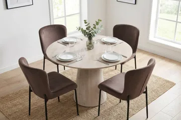 Elsie Matstol Sammet - Brun - Products - Möbler - Fåtölj & stolar - Matstol & köksstol