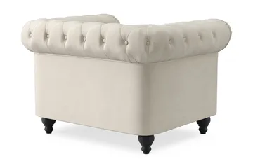 Chesterfield Lyx Stor skön djup sammetsfåtölj - Fåtölj till vardagsrum - Beige Sammet - Products - Möbler - Fåtölj & stolar - Fåtölj - Chesterfield fåtölj