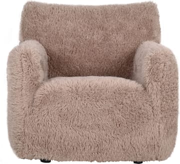 Fåtölj i fluffigt nougatfärgat tyg - Products - Möbler - Fåtölj & stolar - Fåtölj