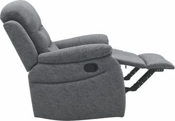 Reclinerfåtölj i grått tyg - Grå - Products - Möbler - Fåtölj & stolar - Fåtölj - Biofåtölj & reclinerfåtölj