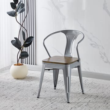 Iris karmstol i metall med tr äsits - Products - Möbler - Fåtölj & stolar - Karmstol