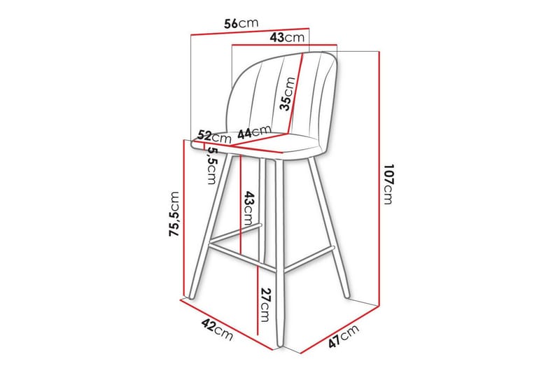Kintore Barstol - Svart - Products - Möbler - Fåtölj & stolar - Barstol & barpall