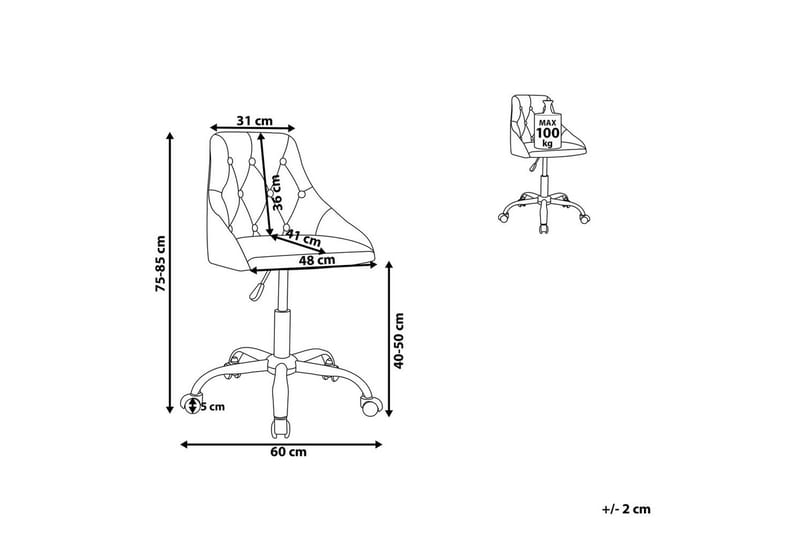 Kontorsstol Parrish Rosa/svart/silver - Rosa/svart/silver - Products - Möbler - Fåtölj & stolar - Kontorsstol & skrivbordsstol