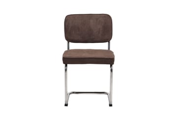 Milva Matstol i Manchester Retro - Brun/Krom - Products - Möbler - Fåtölj & stolar - Matstol & köksstol