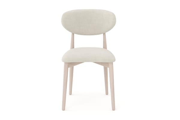 Molly Matstol i trä med tygsits - Whitewash/Beige - Products - Möbler - Fåtölj & stolar - Matstol & köksstol