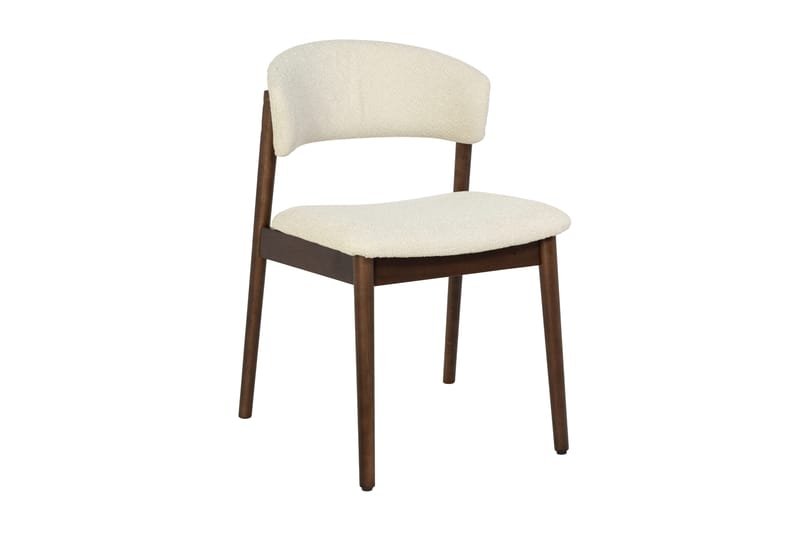 Nala Matstol i trä med tygsits, Valnöt/Beige