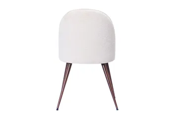 Nibe Plus Matstol - Vit Bouclé / Metallben Valnöt - Products - Möbler - Fåtölj & stolar - Matstol & köksstol