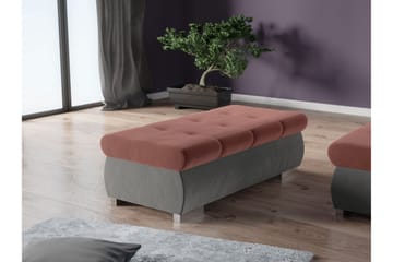 Cerys Fotpall 60 cm - Grå/Rosa - Products - Möbler - Fåtölj & stolar - Pall & puff - Fotpallar