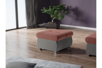 Cerys Fotpall 60 cm - Grå/Rosa - Products - Möbler - Fåtölj & stolar - Pall & puff - Fotpallar