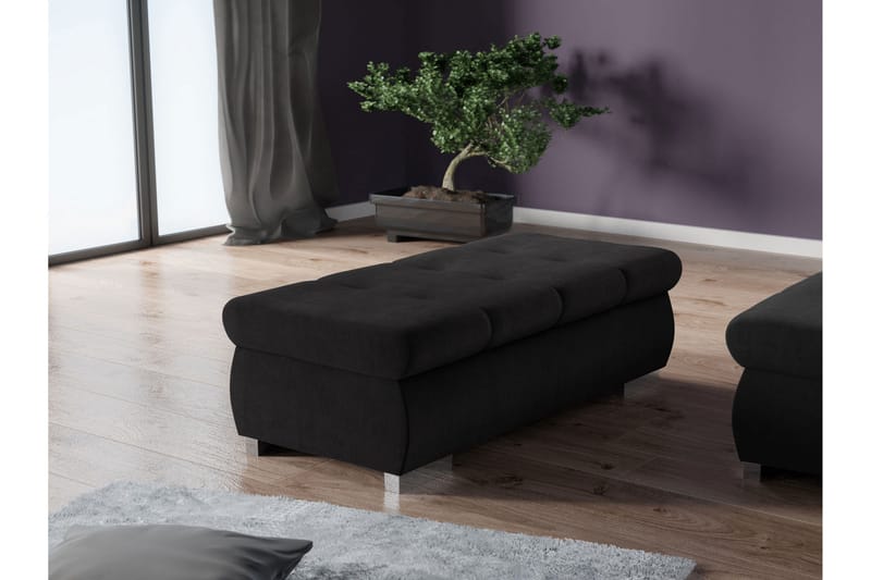 Cerys Fotpall 60 cm - Svart - Products - Möbler - Fåtölj & stolar - Pall & puff - Fotpallar