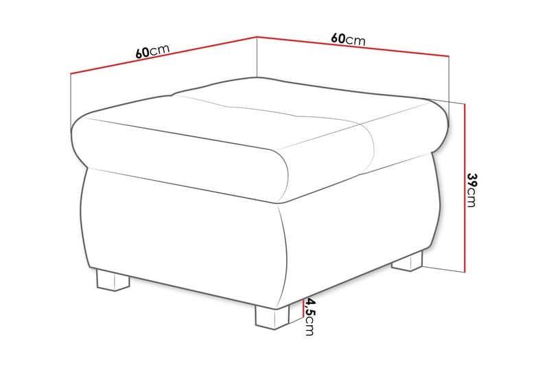Cerys Fotpall 60 cm - Vit - Products - Möbler - Fåtölj & stolar - Pall & puff - Fotpallar