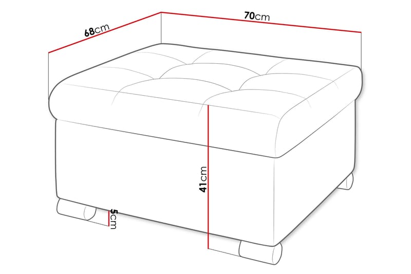Dynir Fotpall 68 cm - Gul - Products - Möbler - Fåtölj & stolar - Pall & puff - Fotpallar