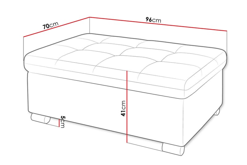 Dynir Fotpall 70 cm - Svart/Ljusgrå - Products - Möbler - Fåtölj & stolar - Pall & puff - Fotpallar
