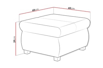 Gamal Fotpall 60 cm - Grå - Products - Möbler - Fåtölj & stolar - Pall & puff - Fotpallar