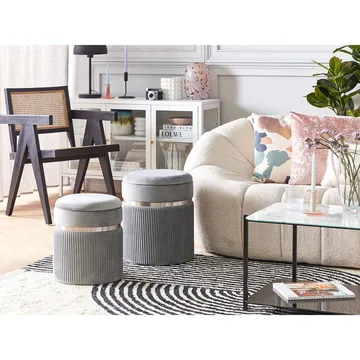 Puff Camdenton 2-pack - Grå - Products - Möbler - Fåtölj & stolar - Pall & puff - Sittpuff