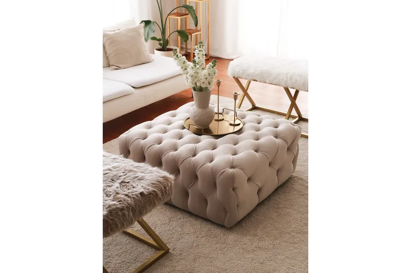 Seban Sittpuff 80 cm - Cream - Products - Möbler - Fåtölj & stolar - Pall & puff - Sittpuff
