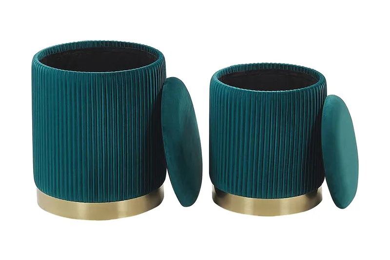 Trumelet Fotpall med Förvaring 2-pack - Blå - Products - Möbler - Fåtölj & stolar - Pall & puff - Fotpallar