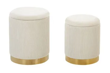 Trumelet Fotpall med Förvaring 2-pack - Vit - Products - Möbler - Fåtölj & stolar - Pall & puff - Fotpallar