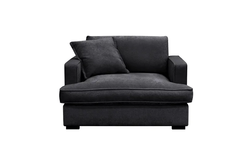 Rossita lyx Extra djup Fåtölj - Svart Chenille - Products - Möbler - Fåtölj & stolar - Fåtölj