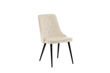 Velvet Deluxe Lyx Sammetstol - Svart/Beige - Products - Möbler - Fåtölj & stolar - Matstol & köksstol