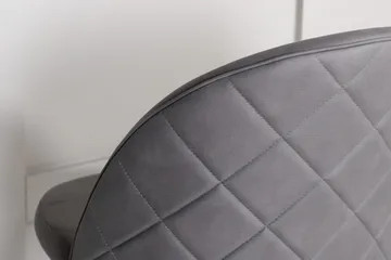 Velvet Stitches Matstol - Grå/Svart - Products - Möbler - Fåtölj & stolar - Matstol & köksstol