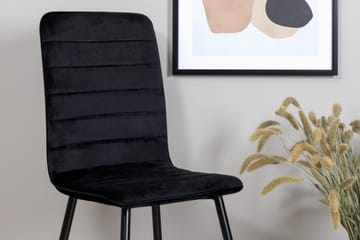 Windu Matstol - Sammet/Svart - Products - Möbler - Fåtölj & stolar - Matstol & köksstol